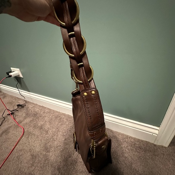 Coach Bleeker Tattersall Laced Strap Whiskey Leather like new - Picture 9 of 17